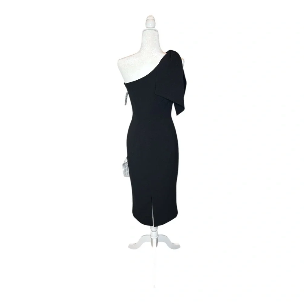 Dress the Population Tiffany Women’s One Shoulder Midi Dress Black Bodycon Sz S